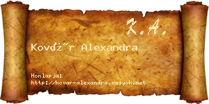 Kovár Alexandra névjegykártya