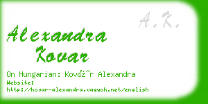 alexandra kovar business card